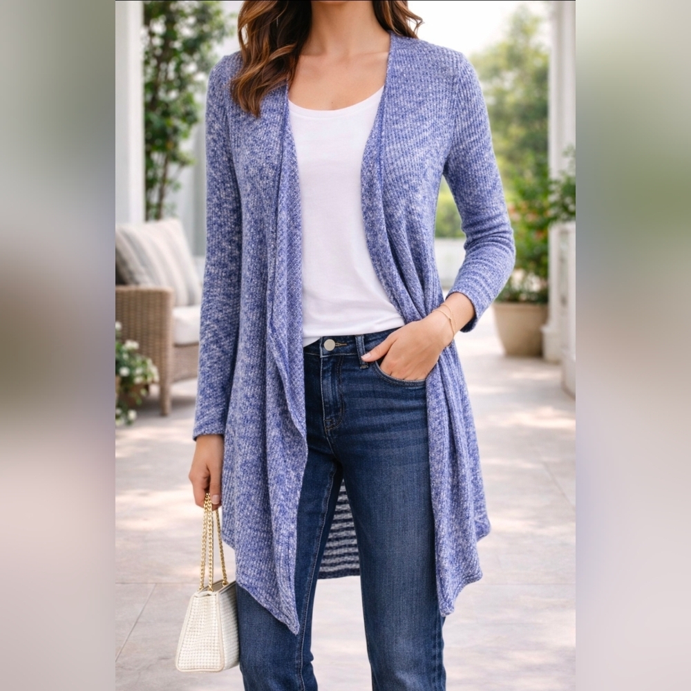 Volcom Women's Blue Open Front Sweater
